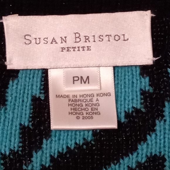 Like New RARE Vintage 90s Susan Bristol Petites Animal Print Zip-Front Cardigan - Picture 2 of 5